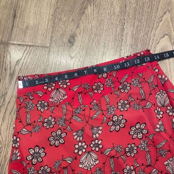 For Love And Lemons Country Western Asymmetrical Red Floral Pia Midi Skirt Size - Picture 10 of 11